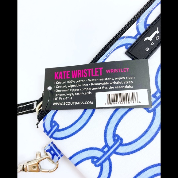 Scout Bags Kate Wristlet Blue Mary Chain Link 8” x 4” - Picture 9 of 9